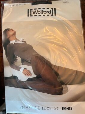 Wolford Velvet De Luxe 50 Tights in Black size L